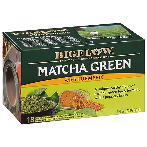 Bigelow Matcha Green Tea with Turmeric - Smooth Flavor, Gluten-Free, 108 Tea Bags