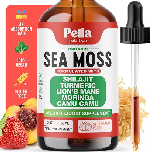 Sea Moss & Shilajit Supplement - Vitality Boost with Turmeric, Lion's Mane, Moringa - 60mL