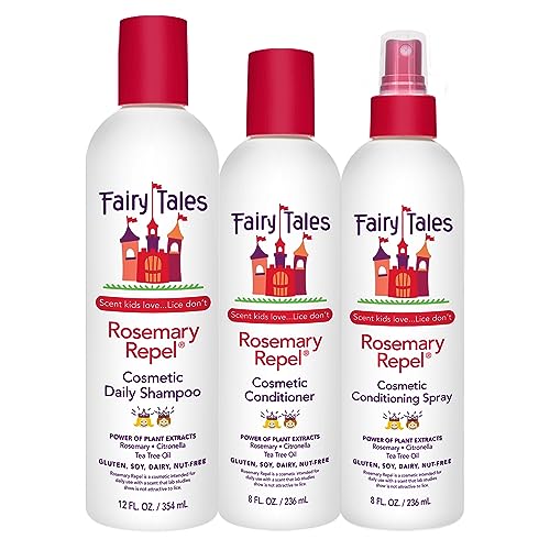 Fairy Tales Kids Shampoo & Body Wash Trio - Cleanses, Detangles, Natural Oils - 12oz, 8oz, 8oz