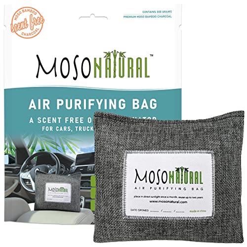 Moso Natural Car Air Purifying Bag - Odor Eliminator, Non-Toxic Bamboo Charcoal - Lasts 2 Years