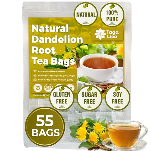 Tagalica Dandelion Root Tea - Natural Flavor, Caffeine-Free, Vegan - 55 Teabags