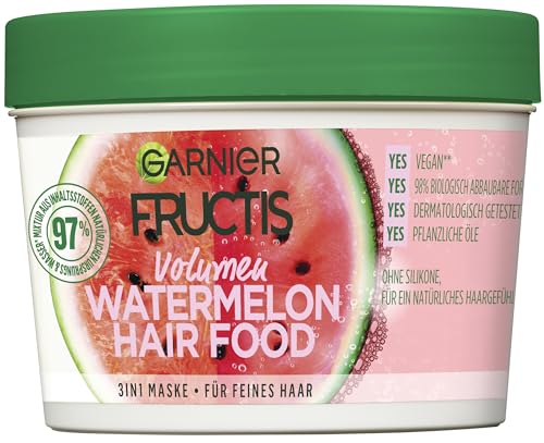 Garnier Hair Mask - Moisturizes & Detangles Fine Hair, Vegan Formula - Watermelon, 390ml