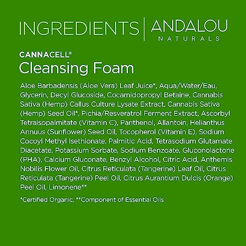 Andalou Naturals CannaCell Face Wash - Gentle Botanical Cleanser with Hemp Stem Cells - 5.5oz