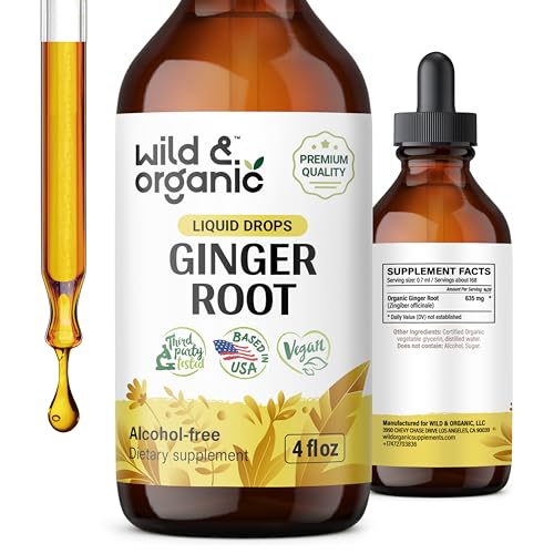 Wild & Organic Ginger Root Drops - Immune & Digestive Support, Alcohol-Free - 4 oz