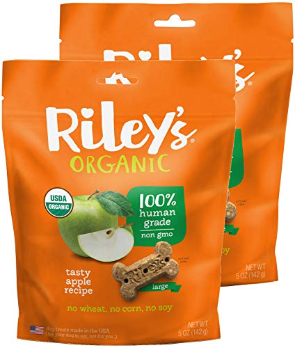 Riley's Organics Large Bone Dog Treats - USDA Organic, Supports Vision & Immunity - 5oz, Orange