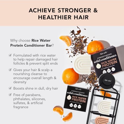 Kitsch Rice Bar Shampoo & Conditioner Set - Nourishing Hair Growth, Zero Waste, 2pcs