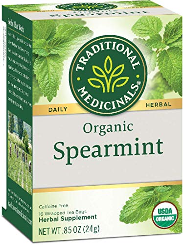 Traditional Medicinals Organic Spearmint Herbal Tea - Refreshing & Aromatic, Caffeine Free - 16 Bags