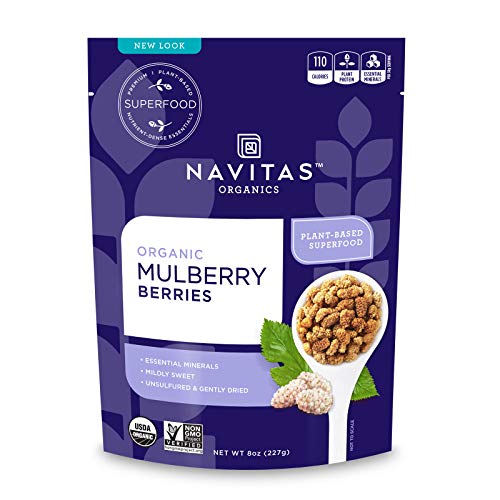 Navitas Organics Mulberries - Nutrient-Dense, Antioxidant-Rich Superfood, 8 oz Bag