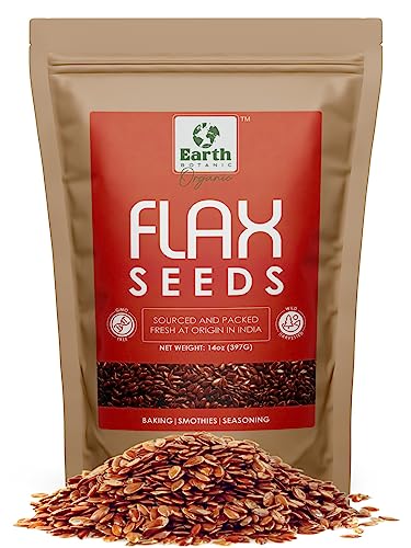 Earth BOTANIC Organic Flax Seed - Nutrient-Rich, Non-GMO, Gluten-Free, Resealable Pouch - 397g