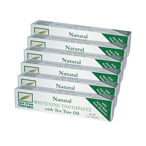 Tea Tree Therapy Toothpaste - Natural Stain Removal, Refreshing Clean - 3 Oz (Pack of 6)