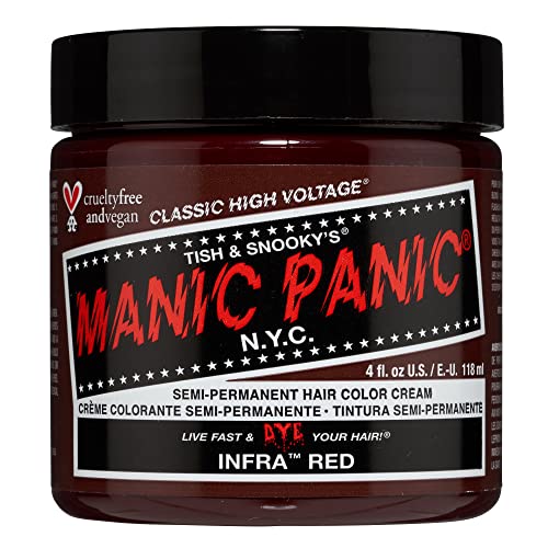 MANIC PANIC Infra Red Hair Dye - Deep Dark Mahogany Red, Vegan & Ammonia Free - 4oz