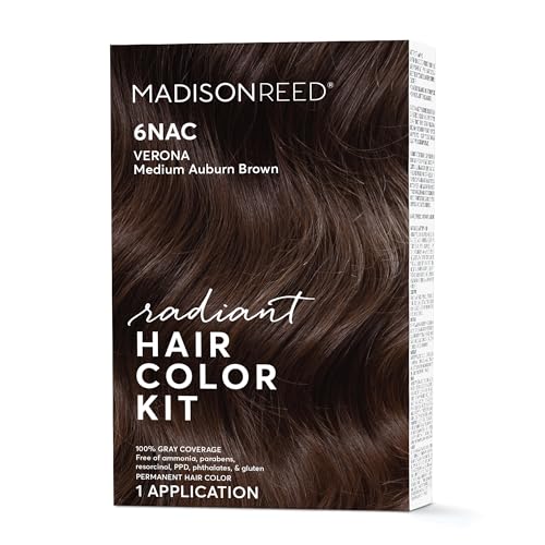 Madison Reed Hair Dye Kit - 100% Gray Coverage, Ammonia-Free, Keratin-Enriched - 6NAC Verona Brown