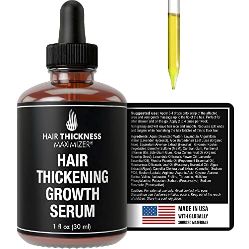 Hair Thickness Maximizer Serum - Nourishing Growth Treatment with Peppermint Oil - 1oz