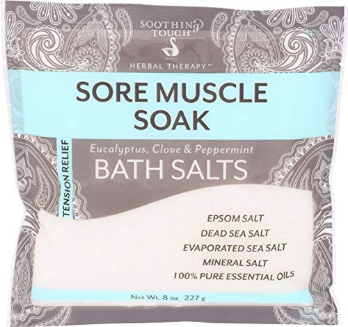 Soothing Touch Bath Soak & Bubble Bath - Relieves Sore Muscles, Peppermint - 8oz Pouch