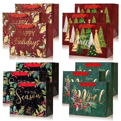 Paper Fair Gift Set for Women - Premium Non-Toxic Holiday Gift Bags, 12 Assorted Designs - 9x7 In