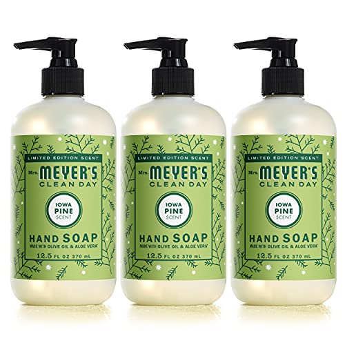 Mrs. Meyer's Hand Soap - Essential Oils & Aloe Vera, Iowa Pine Scent - 12.5 Fl. Oz, Pack of 3