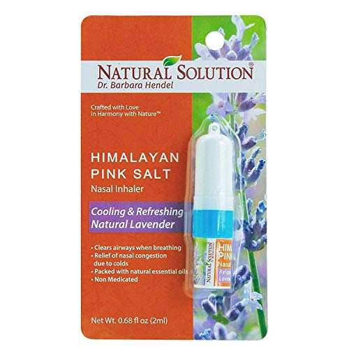 Natural Solution Himalayan Pink Salt Nasal Inhaler - Cooling Lavender, Clear Airways - 0.68oz