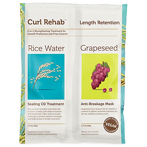 Curl Rehab Hair Treatment - Strengthens Curls with Rice Water & Grapeseed Oil, 4.8 Oz