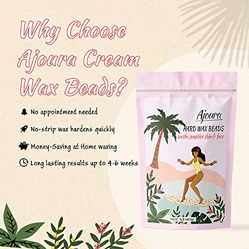 Ajoura Wax Beans for Hair Removal - Gentle & Effective for All Skin Types - 1lb Refill