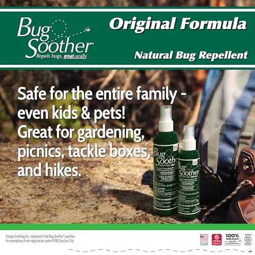 Bug Soother Natural Bug Spray - Effective Insect Repellent with Essential Oils - 4x2oz