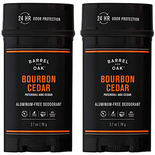 Barrel & Oak Men's Deodorant - 24-Hour Odor Protection, Essential Oil-Based, 2-Pack, 2.7 oz