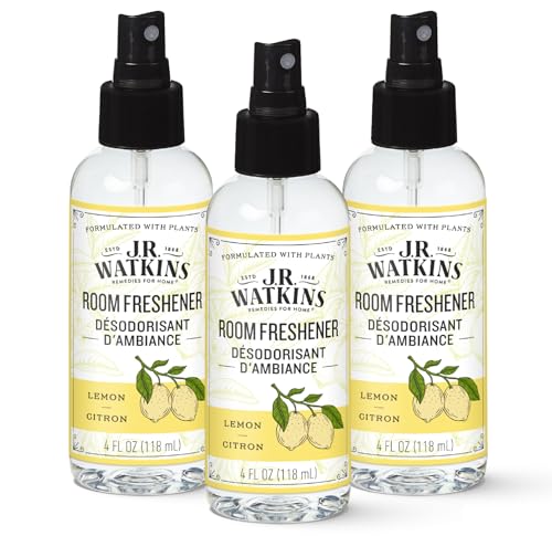 J.R. Watkins Room Freshener - Plant-Based Odor Neutralizer, Lemon Scent - 4 Fl Oz (Pack of 3)