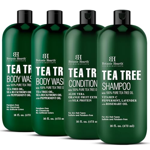 Botanic Hearth Tea Tree Body Wash - Soothes Irritated Skin & Fights Body Odor - 16 fl oz, 2 Pack