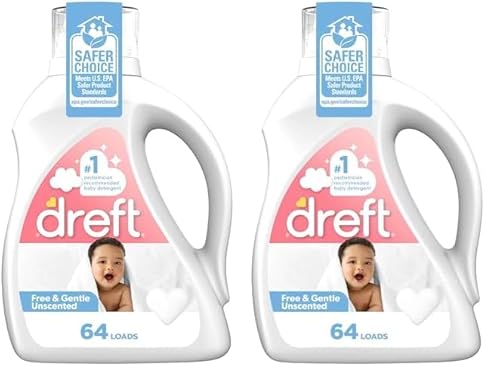 Dreft Liquid Laundry Detergent - Hypoallergenic, Unscented for Sensitive Skin - 92 fl oz, 64 Loads