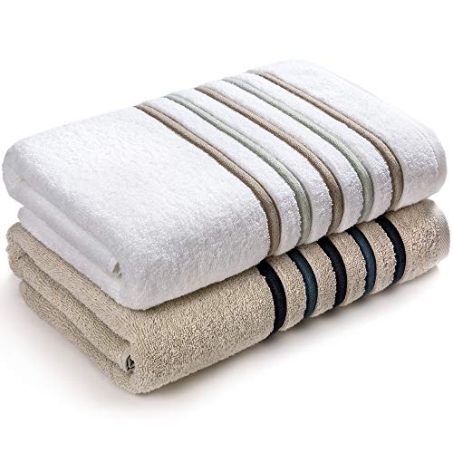 Softerry Finesse Bath Towel Set - Luxurious Soft Cotton, High Absorbency, Fade Resistant - 2 Pack