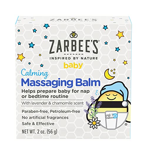 Zarbee's Baby Massage Balm - Calming Lavender & Chamomile with Shea Butter - 2 oz Jar