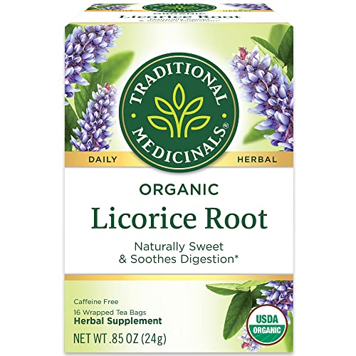 Traditional Medicinals Licorice Root Tea - Soothes Digestion & Supports Respiratory Health - 16 Bags