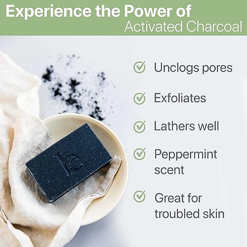 Beauty by Earth Charcoal Face Wash Bar - Deep Detox, Natural Ingredients, 4oz