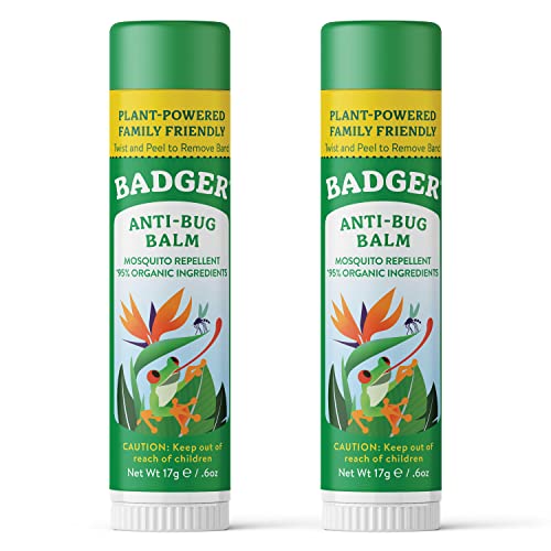 Badger Bug Repellent Stick - Organic Protection with Citronella & Lemongrass, Travel Size 0.6 oz