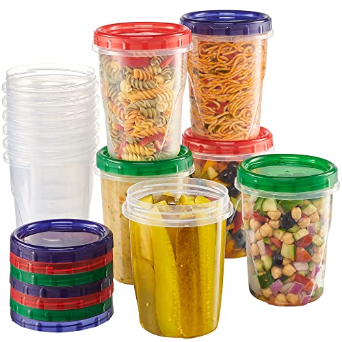 Elegant Disposables Food Storage Containers - Leakproof, BPA-Free, Reusable, 32oz, 12 Pack