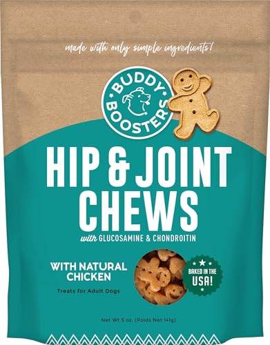 BUDDY BISCUITS Dog Treats - Supports Hip & Joint Mobility, Natural Chicken Flavor - 5oz