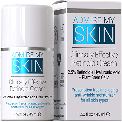 Admire My Skin Retinoid Cream - Reduces Wrinkles, Clears Acne, Enhances Radiance - 1.7oz