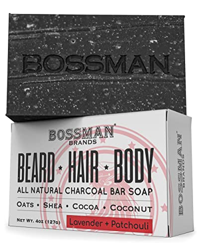 Bossman Men's 4-in-1 Body Soap - Cleanses & Moisturizes with Organic Oils - 4 oz