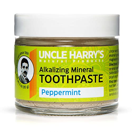 Uncle Harry's Peppermint Toothpaste - Whitens Naturally, Freshens Breath & Enamel Support - 4oz