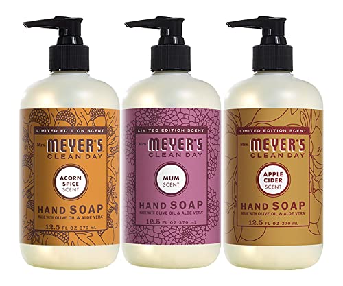 Mrs. Meyer's Hand Soap Variety Pack - Essential Oils, Cruelty-Free, Mild Citrus Scent - 12oz