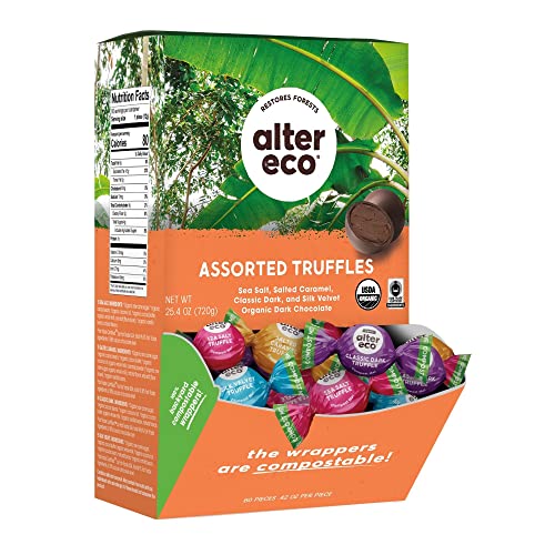 Alter Eco Dark Chocolate Truffles - Organic, Fair Trade, Pure Cocoa - 60 Count Medley