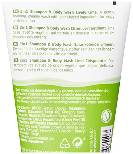 Weleda Kids 2-in-1 Lively Lime Shampoo & Body Wash - Gentle Cleansing, Moisture Balance - 150ml