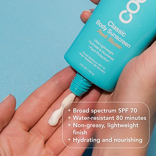 COOLA Organic Sunscreen SPF 70 - Hydrating, Antioxidant-Rich, Peach Blossom - 5oz