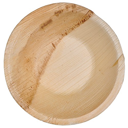 ATMOS GREEN 5" Round Palm Leaf Plates - Biodegradable, Chemical-Free, 100 Pack