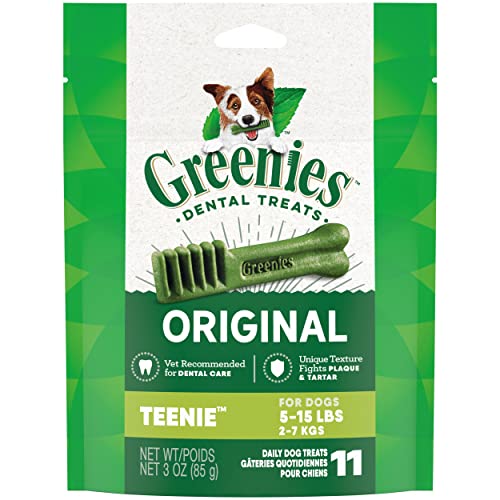 Greenies Original Teenie Dog Treats - Natural Dental Care, Vet Recommended - 3oz Pack