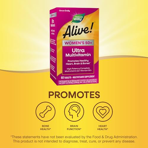 Nature’s Way Alive! Women’s 50+ Multivitamin - Supports Heart, Brain, Bone Health - 60 Tablets