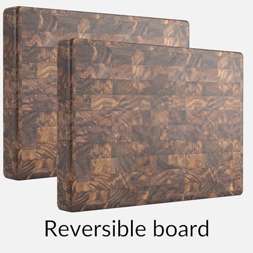 Virginia Boys Kitchens End Grain Butcher Block - Durable Walnut Cutting Board, Reversible - 18x14