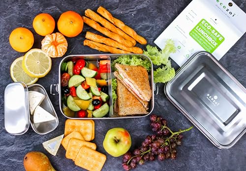 ecozoi Stainless Steel Lunch Box - Leak Proof, BPA-Free, 50oz Capacity, 2 Compartments