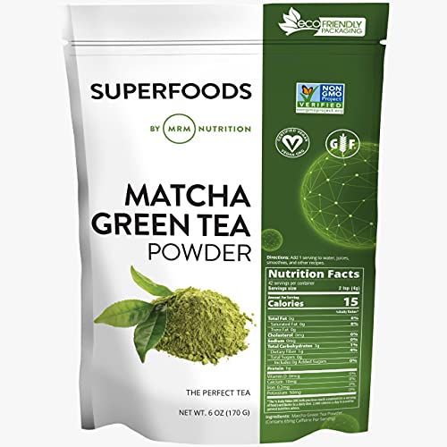 MRM Super Foods Matcha Green Tea Powder - Natural Energy, Antioxidants, Non-GMO - 6oz