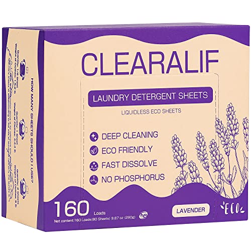 CLEARALIF Laundry Detergent Sheets - Powerful Stain Removal, Gentle on Skin - 80 Sheets