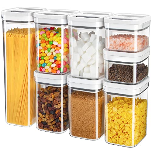 MR.SIGA Airtight Food Storage Container Set - BPA Free, One-Handed Operation, 8 Pieces